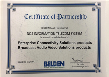 Công ty NDS trở thành nhà phân phối sản phẩm Belden tại Việt Nam