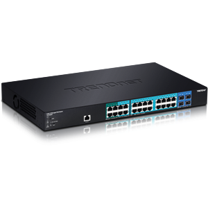Thiết bị chuyển mạch 28 cổng Gigabit PoE+ Managed Layer 2 Switch with 4 SFP slot