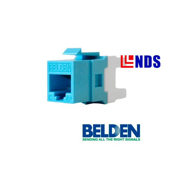 Belden Cat6+ Modular Jack, RJ45, KeyConnect style, Blue (TIA 606) AX101326