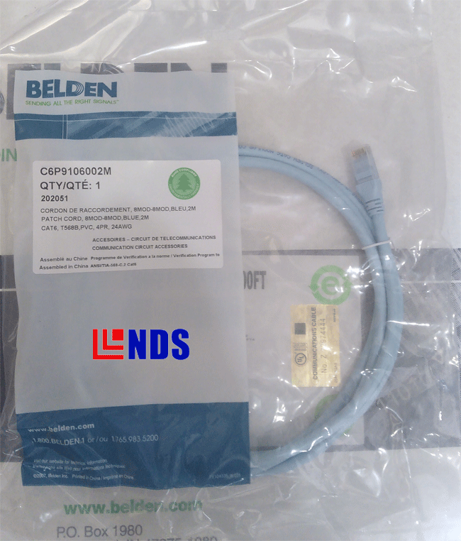 Patch cord, dây nhảy Belden Cat6 3m , Blue PVC/C6P9106003M 3M/sơi